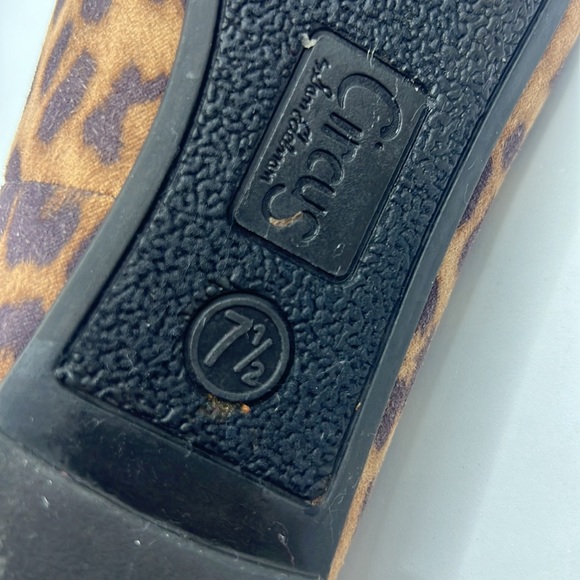 Sam Edelman Connie brown/black bow Ballet Flats Sz 7.5M leopard animal print - Picture 5 of 15